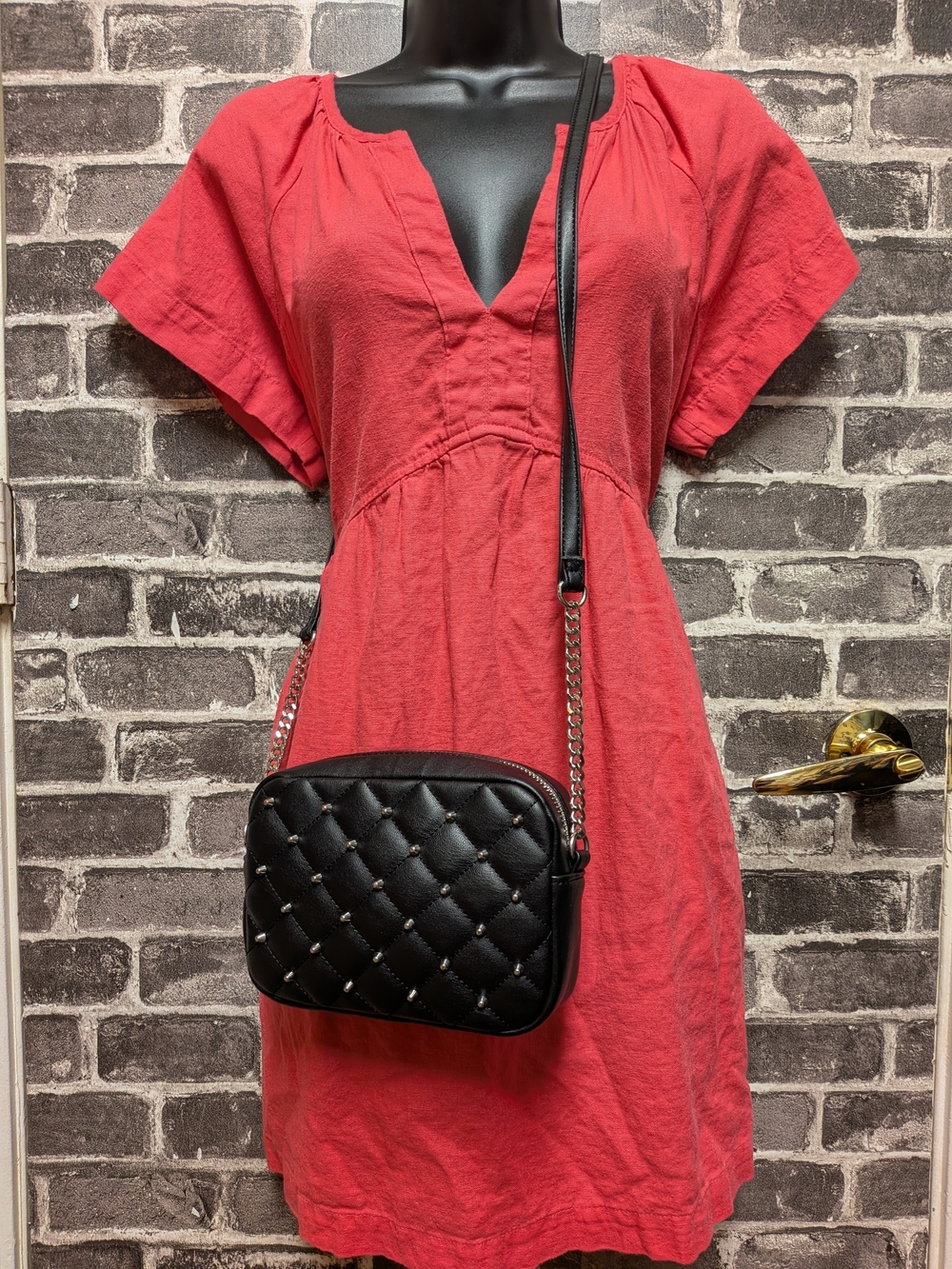 Rebecca Minkoff Black Quilted Crossbody Bag with Chain Strap